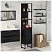 Armadio da Bagno  Nero Rovere 33x33x185,5 cm in Legno Ingegnerizzato - Foto miniatura 2
