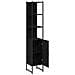 Armadio da Bagno  Nero Rovere 33x33x185,5 cm in Legno Ingegnerizzato - Foto miniatura 5