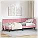 Cornice del letto ad angolo Rosa 90 x 200 cm Velluto - Foto miniatura 2