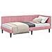 Cornice del letto ad angolo Rosa 90 x 200 cm Velluto - Foto miniatura 3