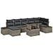 Set Divano da Giardino 8 pcs Grigio Poly Rattan - Foto miniatura 1