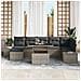 Set Divano da Giardino 8 pcs Grigio Poly Rattan - Foto miniatura 3