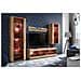 Komodee, Set Di Mobili Porta TV Tivoli Medio RTV, Wotan /Wotan, LED RGB, Larghezza 245 cm x Altezza 159 cm x Profondità 35 cm, Per soggiorno, Camera da letto - Foto miniatura 2