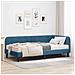Cornice del letto ad angolo Blu 90 x 190 cm Velluto - Foto miniatura 2
