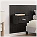 Testata con Comodino 3 pcs Rovere Nero Legno multistrato - Foto miniatura 4
