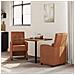 Sedie da Pranzo con Ruote 2 pcs Marrone 57 x 67 x 98 cm - Foto miniatura 3