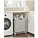 Cesto portabiancheria, contenitore per biancheria intima, bianco, MDF e acciaio - BLH101W01 - Foto miniatura 8