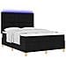 Letto a Sorgente LED con materasso Nero 140 x 190 cm Tessuto - Foto miniatura 3