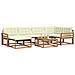 Set di divani da esterno con cuscino 19 pcs Naturale e Crema - Foto miniatura 3