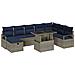Set Divano da Giardino con cuscino 9 pcs Grigio Poly Rattan - Foto miniatura 1
