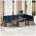 Set Divano da Giardino con cuscino 9 pcs Grigio Poly Rattan - Foto miniatura 2