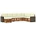 Set di divani da esterno con cuscino 8 pcs Naturale e Crema - Foto miniatura 1