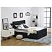 Letto Matrimoniale Moderno In Tessuto Grigio Scuro 160x200cm Valbonne - Foto miniatura 8