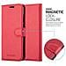 Custodia Compatibile Con Huawei P20 In Rosso Carminio - Coperchio Protettiva Con Chiusura Magnetica, Funzione Stand E Tasca Per Le Carte - Foto miniatura 3
