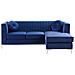 Divano Ad Angolo Sinistro In Velluto Blu Timra - Foto miniatura 13