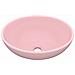 Lavandino Lusso Ovale Rosa Opaco 40x33 cm in Ceramica - Foto miniatura 1