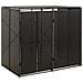 Copribidone Doppio Nero 140x80x117 Cm In Polyrattan - Foto miniatura 1