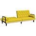 Divano Letto Con Braccioli Giallo Chiaro In Tessuto - Foto miniatura 4
