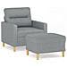 Poltrona Con Poggiapiedi Grigio Chiaro 60 Cm In Tessuto - Foto miniatura 1