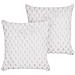 Set Di 2 Cuscini Purslane Finta Pelliccia 43 X 43 Cm Bianco Trama Geometrica - Foto miniatura 10