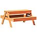 Tavolo Picnic Con Sabbiera Bambini Marrone Legno Massello Pino - Foto miniatura 2