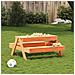 Tavolo Picnic Con Sabbiera Bambini Marrone Legno Massello Pino - Foto miniatura 3