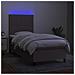 Letto a Molle con Materasso e LED Tortora 100x200cm in Tessuto - Foto miniatura 8