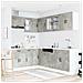 Set Mobili da Cucina 11 pz Kalmar Grigio Cemento in Truciolato - Foto miniatura 3