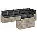 Set di divani da giardino a 8 pezzi con cuscini grigio chiaro in polyrattan - Foto miniatura 1