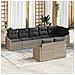 Set di divani da giardino a 8 pezzi con cuscini grigio chiaro in polyrattan - Foto miniatura 2