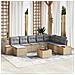 Set Divano Giardino 9 Pezzi con Cuscini Beige Polyrattan Acacia - Foto miniatura 2