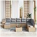 Set Divano Giardino 9 Pezzi con Cuscini Beige Polyrattan Acacia - Foto miniatura 3