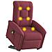 Poltrona Alzapersona Massaggio Reclinabile Rosso Vino Tessuto - Foto miniatura 2