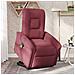 Poltrona Alzapersona Massaggio Reclinabile Rosso Vino Tessuto - Foto miniatura 3