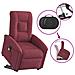 Poltrona Alzapersona Massaggio Reclinabile Rosso Vino Tessuto - Foto miniatura 9