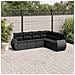 Set Divano da Giardino 6 pz con Cuscini Nero in Polyrattan - Foto miniatura 2
