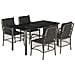 Set da Pranzo da Giardino 5 pz con Cuscini in Polyrattan Grigio - Foto miniatura 1