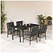 Set da Pranzo da Giardino 5 pz con Cuscini in Polyrattan Grigio - Foto miniatura 2