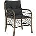 Set da Pranzo da Giardino 5 pz con Cuscini in Polyrattan Grigio - Foto miniatura 3