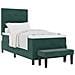 Letto con Box Spring con Materasso e Panca Verde Scuro 80x200 cm Velluto - Foto miniatura 1