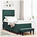 Letto con Box Spring con Materasso e Panca Verde Scuro 80x200 cm Velluto - Foto miniatura 2