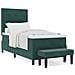 Letto con Box Spring con Materasso e Panca Verde Scuro 80x200 cm Velluto - Foto miniatura 4