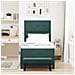 Letto con Box Spring con Materasso e Panca Verde Scuro 80x200 cm Velluto - Foto miniatura 5