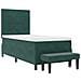 Letto con Box Spring con Materasso e Panca Verde Scuro 80x200 cm Velluto - Foto miniatura 8