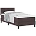 Letto con rete a molle e materasso Marrone scuro 90x200 cm Tessuto - Foto miniatura 1