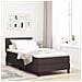 Letto con rete a molle e materasso Marrone scuro 90x200 cm Tessuto - Foto miniatura 2