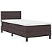 Letto con rete a molle e materasso Marrone scuro 90x200 cm Tessuto - Foto miniatura 3