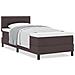 Letto con rete a molle e materasso Marrone scuro 90x200 cm Tessuto - Foto miniatura 4