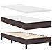 Letto con rete a molle e materasso Marrone scuro 90x200 cm Tessuto - Foto miniatura 6