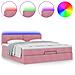 Pouf Letto con Materasso e LED Rosa 180x200cm in Velluto - Foto miniatura 5